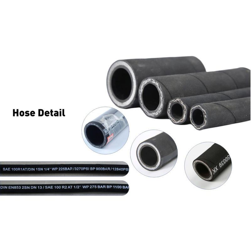 সর্বোচ্চ মানের EN853 SAE 100 R6 তেল বায়ু জল হাইড্রোলিক পায়ের পাতার মোজাবিশেষ R6 টেক্সটাইল রাবার পায়ের পাতার মোজাবিশেষ