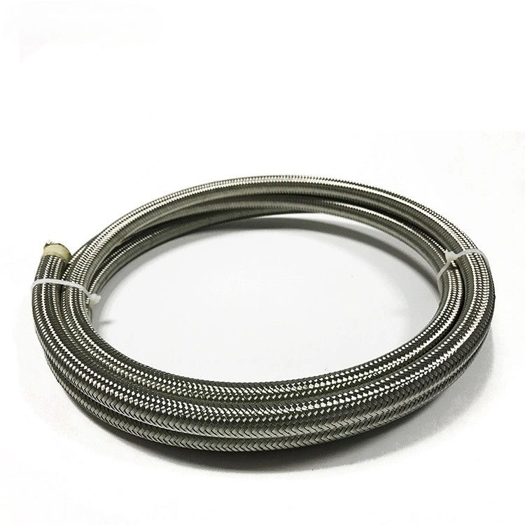 PTFE কালো রৌপ্য স্টেইনলেস স্টীল braided জ্বালানী লাইন পায়ের পাতার মোজাবিশেষ স্ট্যাটিক-মুক্ত রেসিং গাড়ী স্টীল Braided জ্বালানী পায়ের পাতার মোজাবিশেষ