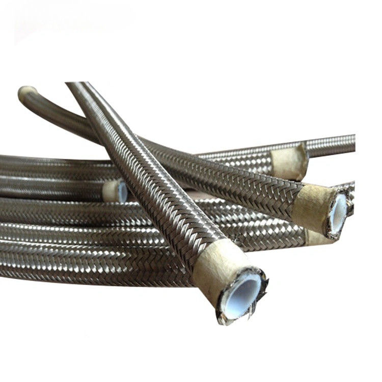 PTFE কালো রৌপ্য স্টেইনলেস স্টীল braided জ্বালানী লাইন পায়ের পাতার মোজাবিশেষ স্ট্যাটিক-মুক্ত রেসিং গাড়ী স্টীল Braided জ্বালানী পায়ের পাতার মোজাবিশেষ
